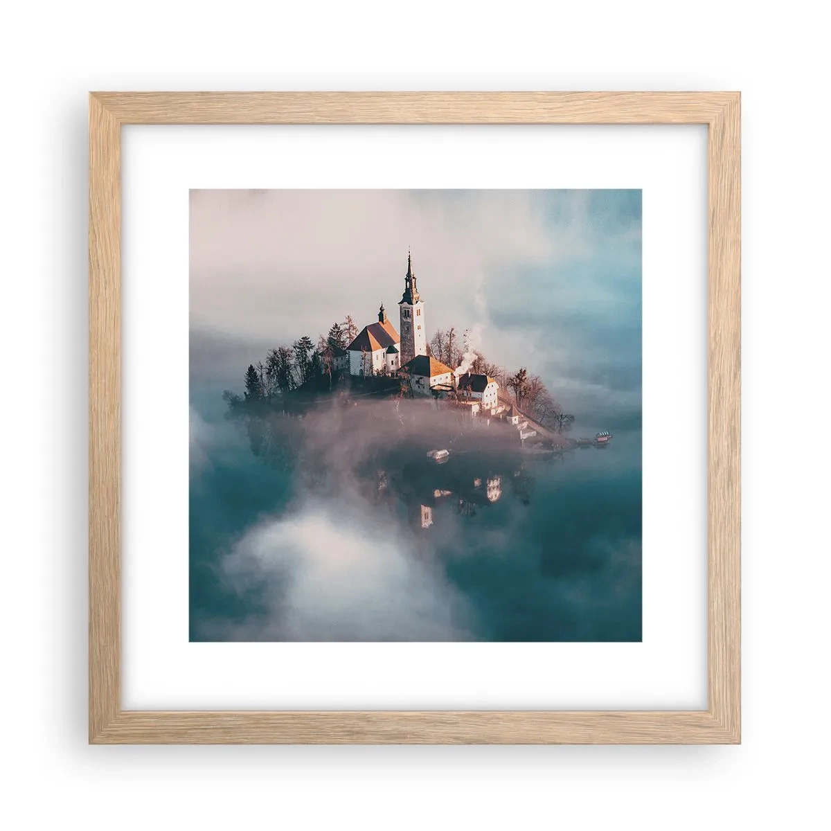 Póster en marco roble claro - Isla de los sueños - 30x30 cm