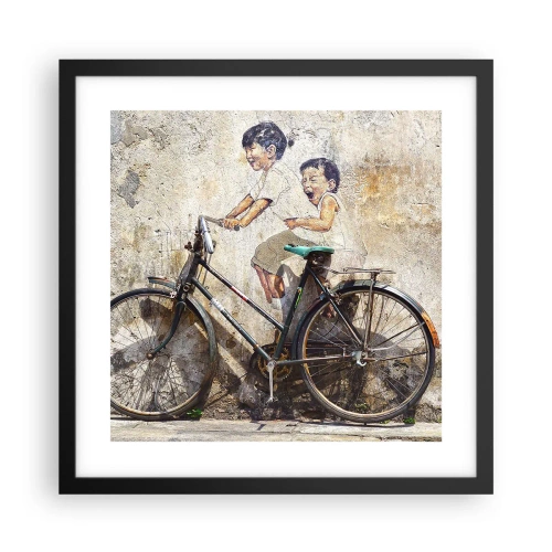 Póster en marco negro - ¿Verdadero o falso? - 40x40 cm