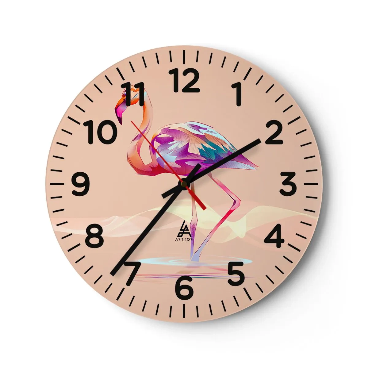 Reloj de pared - Reloj de vidrio - Pájaro de las buenas emociones - 40x40 cm