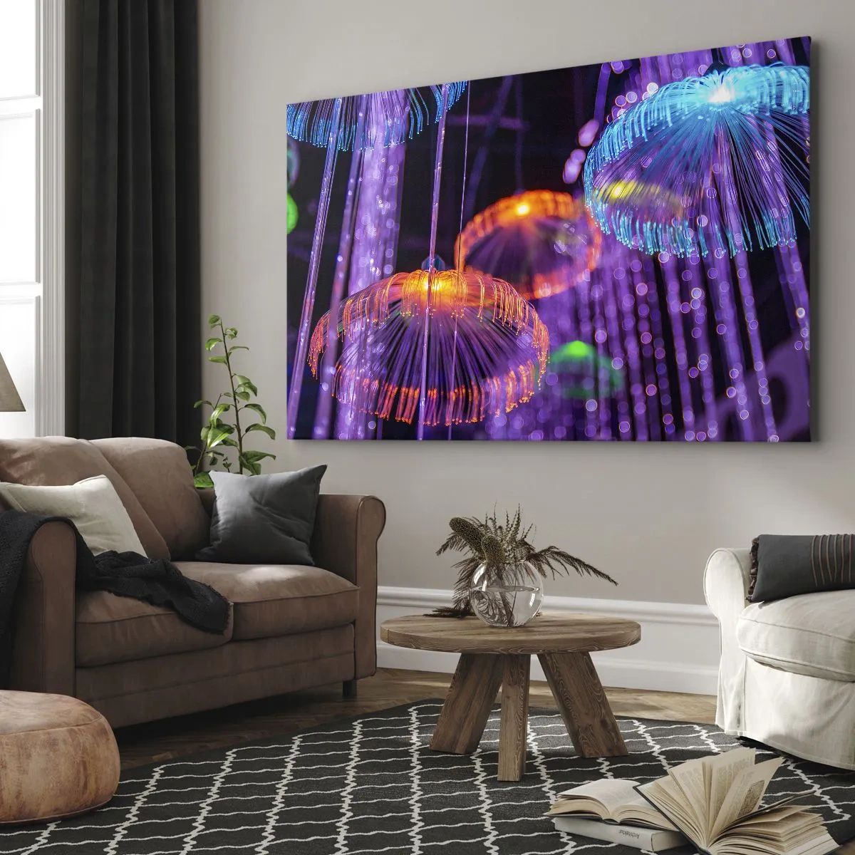 Cuadro sobre lienzo - Impresión de Imagen - Fuente luminosa - 70x50 cm