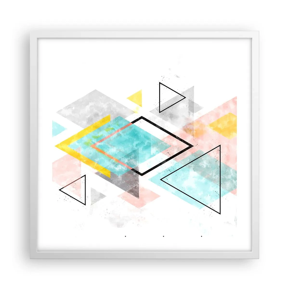 Póster en marco blanco - Un juego geométrico - 50x50 cm
