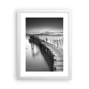 Póster en marco blanco - La calma de una orilla olvidada - 30x40 cm