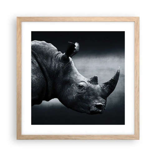 Póster en marco roble claro - Perfil derecho - 40x40 cm