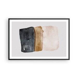 Póster en marco negro - Una composición de colores tierra - 91x61 cm