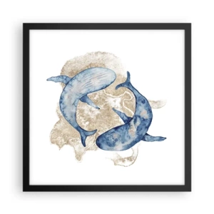 Póster en marco negro - ¿Amistad o amor? - 40x40 cm