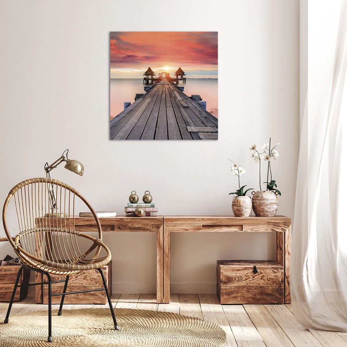 Cuadro sobre lienzo - Impresión de Imagen - De este a oeste - 60x60 cm