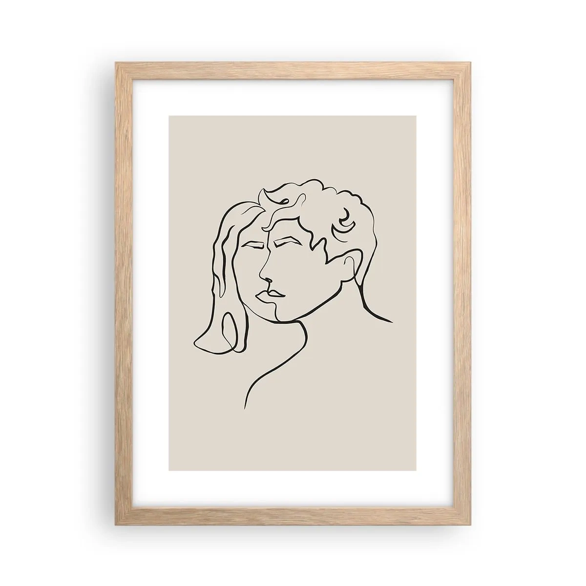 Póster en marco roble claro - Y se convirtieron en uno - 30x40 cm