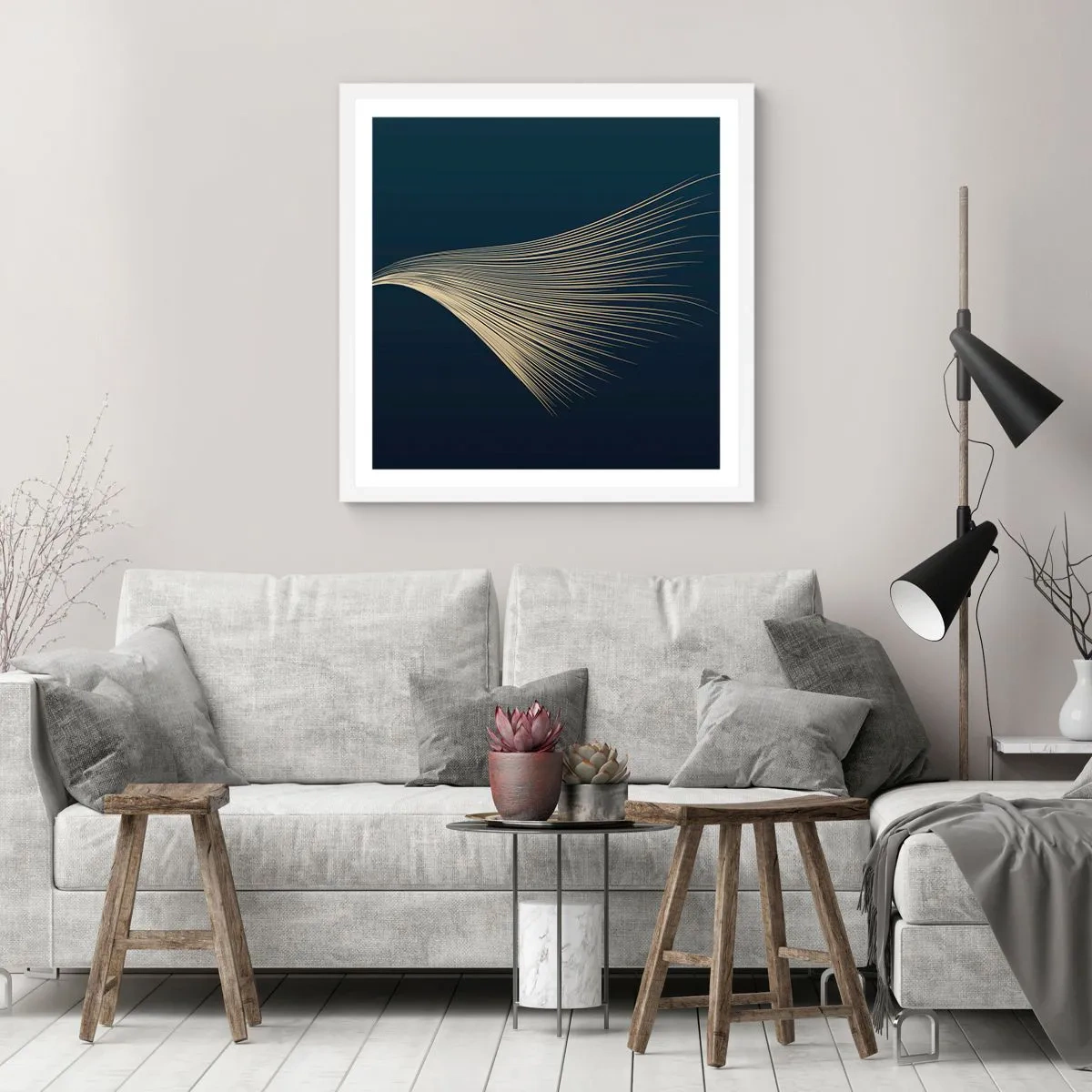 Póster en marco blanco - Como el cabello de un ángel - 30x30 cm
