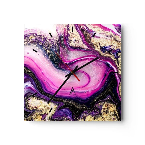 Reloj de pared - Reloj de vidrio - Un momento abstracto - 40x40 cm