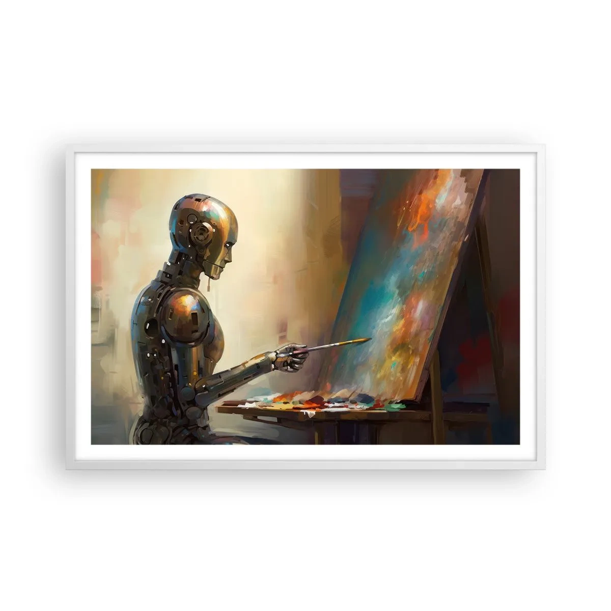 Póster en marco blanco - Arte del futuro - 91x61 cm