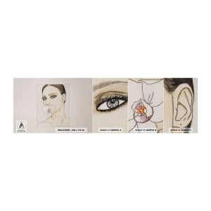 Muestra de fotomural autoadhesivo Deluxe Sticker - Elegancia y belleza - Abstracción, Pedazo, Mujer - 100x30 cm