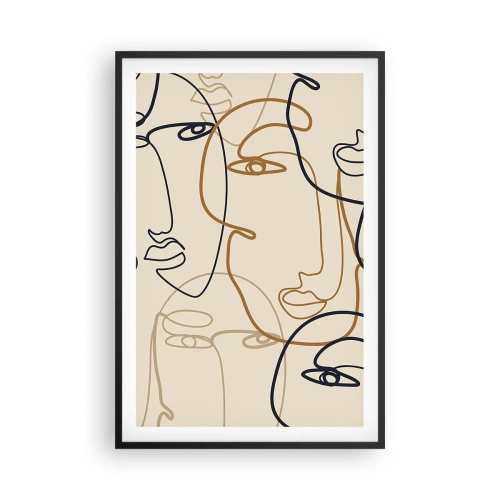 Póster en marco negro - Retrato multiplicado - 61x91 cm