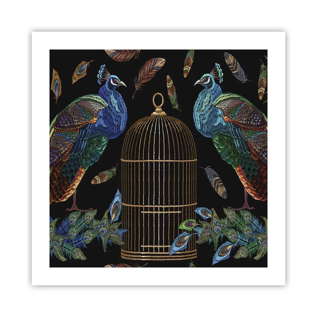 Póster - Con plumajes reales - 50x50 cm