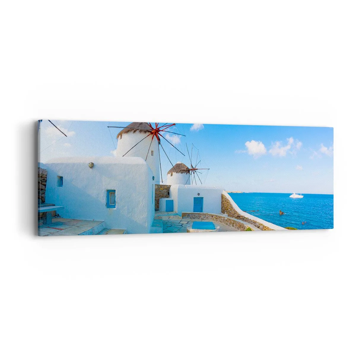 Cuadro sobre lienzo - Impresión de Imagen - Viento azul marino - 90x30 cm
