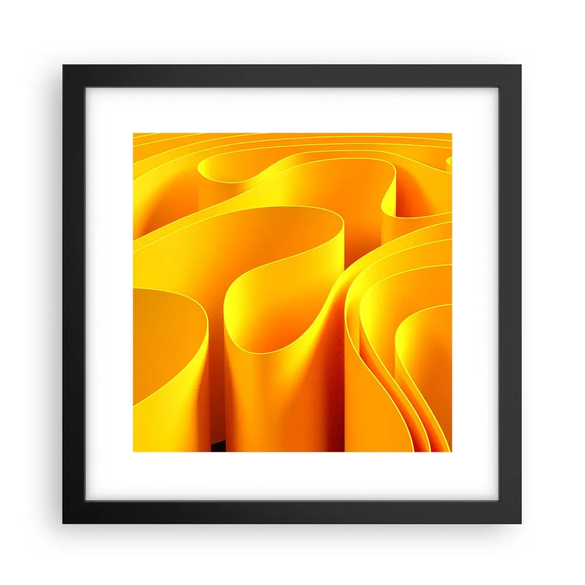 Póster en marco negro - Como las olas del sol - 30x30 cm