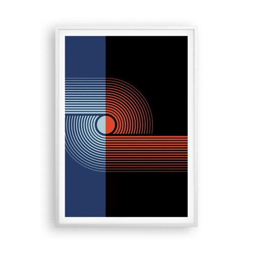 Póster en marco blanco - En un abrazo geométrico - 70x100 cm