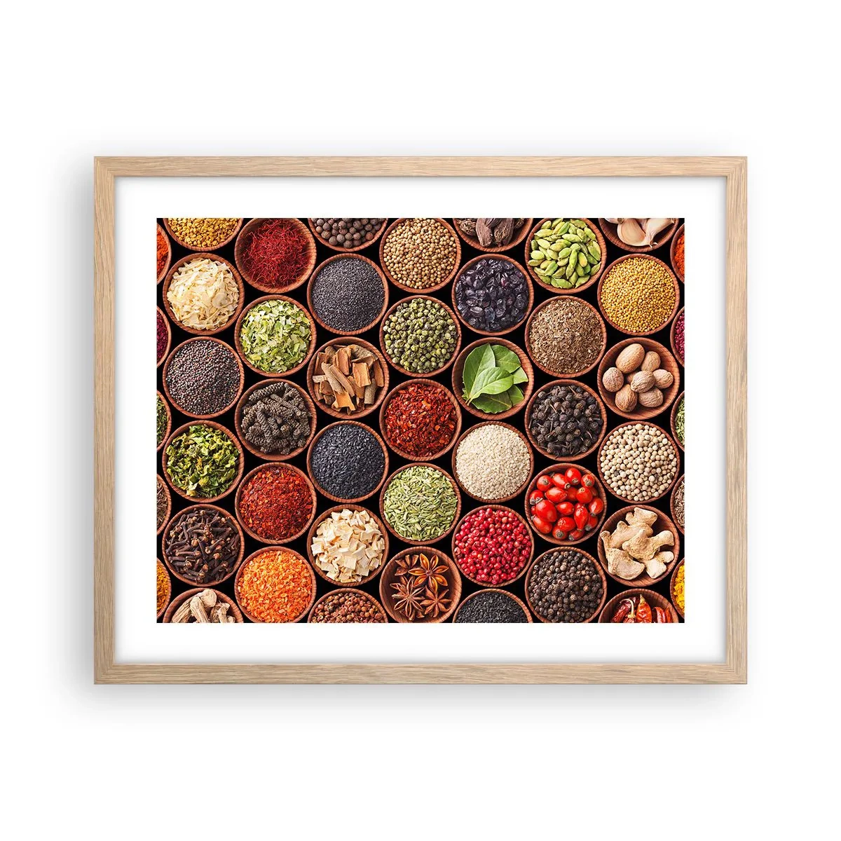 Póster en marco roble claro - Todos los sabores del mundo - 50x40 cm