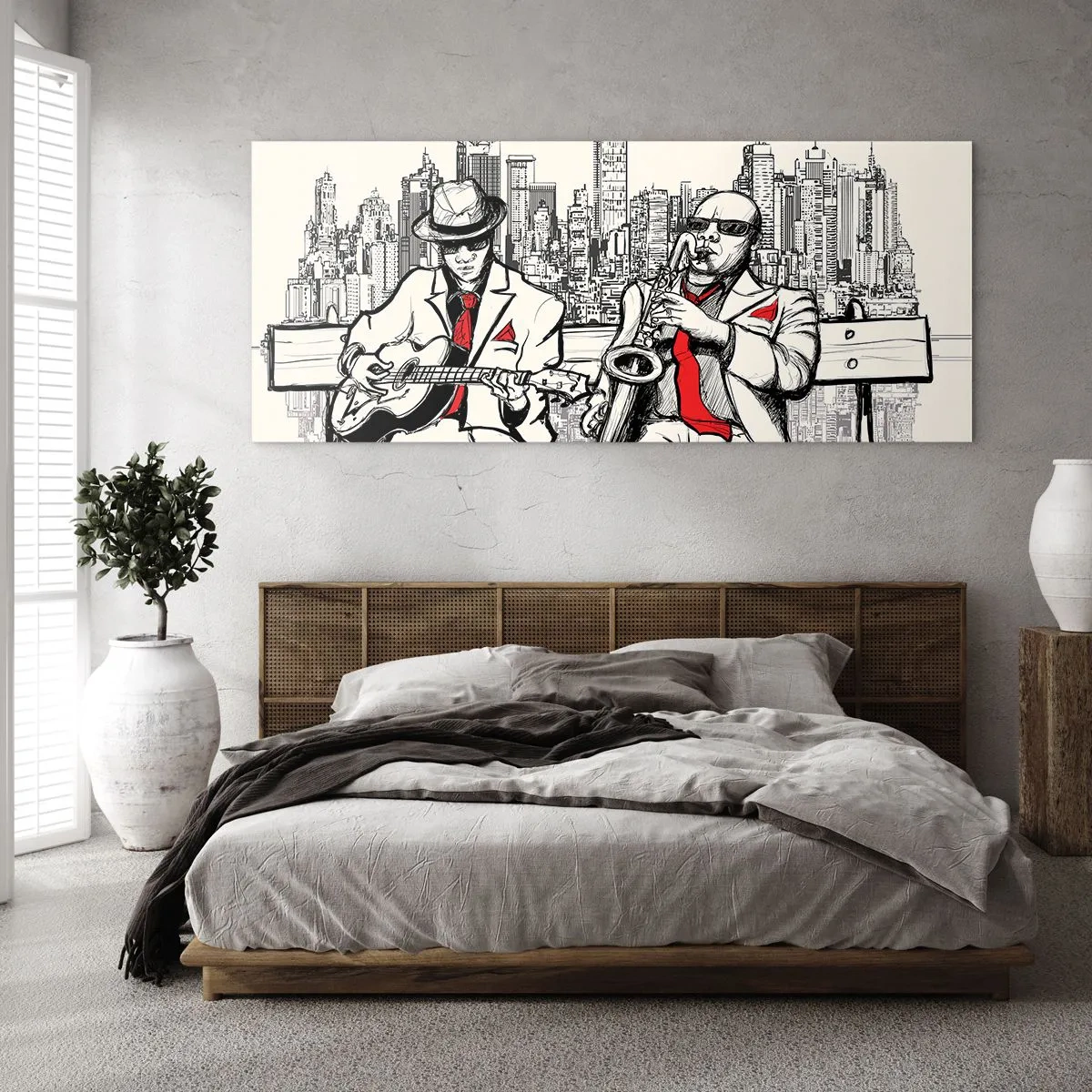 Cuadro sobre vidrio - Impresiones sobre Vidrio - Improvisación en Nueva York - 100x40 cm