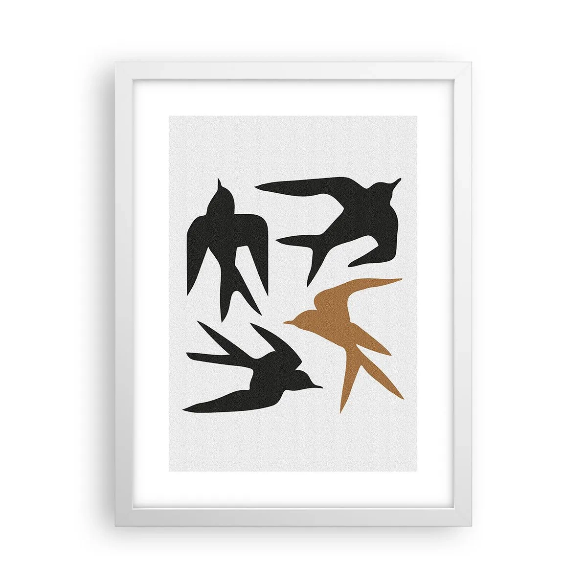 Póster en marco blanco - Juegos de golondrinas - 30x40 cm