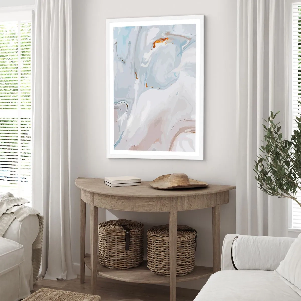 Póster en marco blanco - Blanco fusión - 61x91 cm