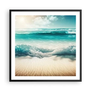 Póster en marco negro - Calma oceánica - 60x60 cm