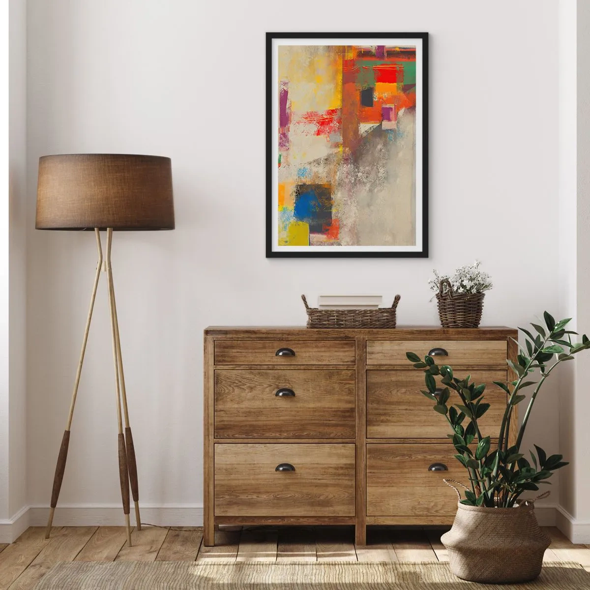 Póster en marco negro - Geometría de color - 40x50 cm