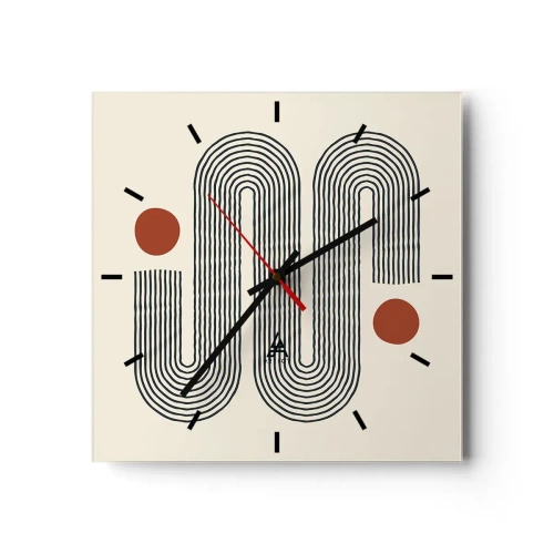 Reloj de pared - Reloj de vidrio - De principio a fin - 40x40 cm
