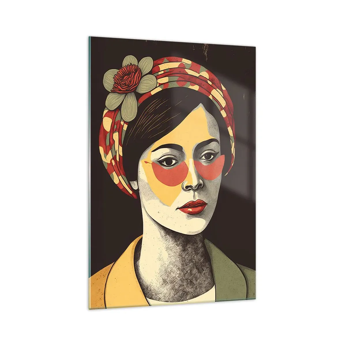 Cuadro sobre vidrio - Impresiones sobre Vidrio - Dama de sombra y color - 70x100 cm