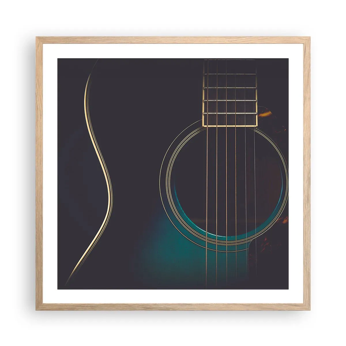 Póster en marco roble claro - Un momento antes de que suene - 60x60 cm
