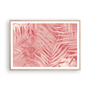 Póster en marco roble claro - Concepto rosa - 100x70 cm