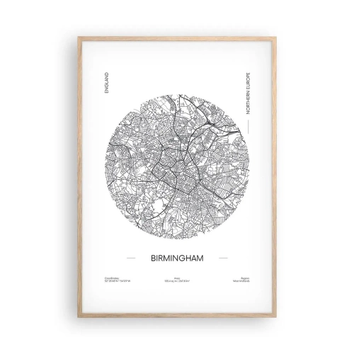 Póster en marco roble claro - Anatomía de Birmingham - 70x100 cm