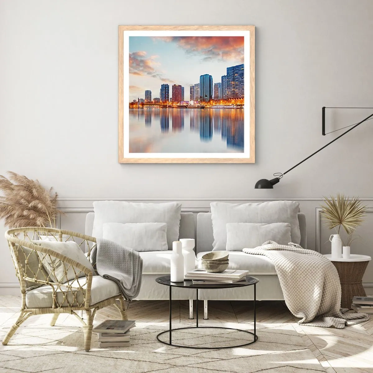 Póster en marco roble claro - La calma monumental de París - 40x40 cm