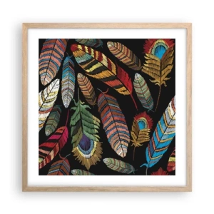 Póster en marco roble claro - Carnaval de las aves - 50x50 cm