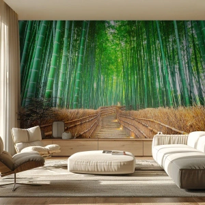 Fotomural Autadhesivo Deluxe Sticker - La esencia de la naturaleza asiática - Bambú, Bosque de bambú, Naturaleza - 100x70 cm