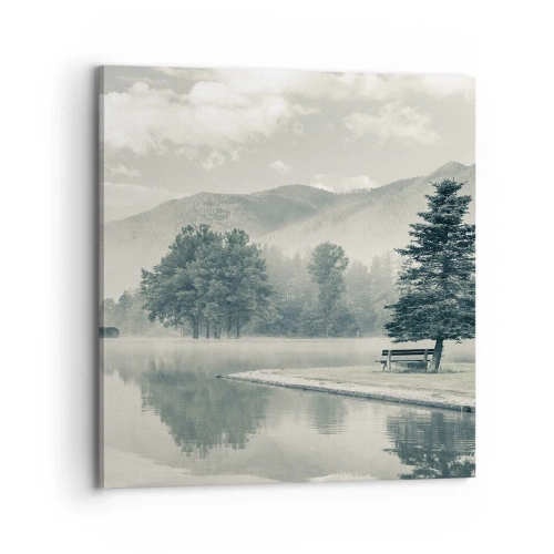 Cuadro sobre lienzo - Impresión de Imagen - El lago sigue durmiendo - 70x70 cm