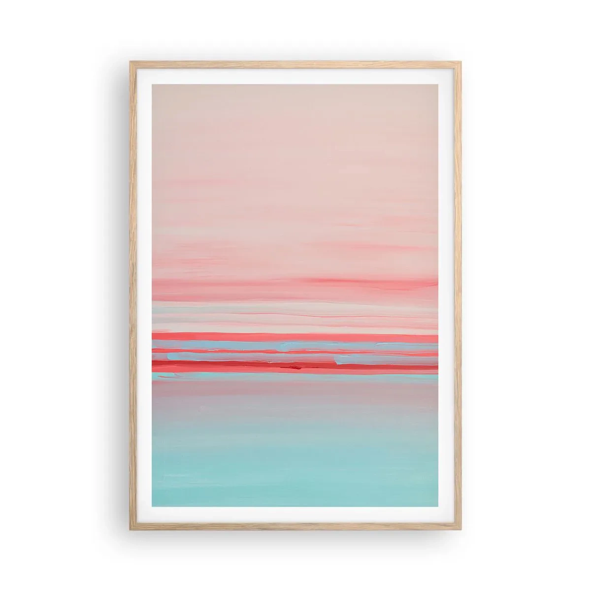 Póster en marco roble claro - Abstracción al amanecer - 70x100 cm