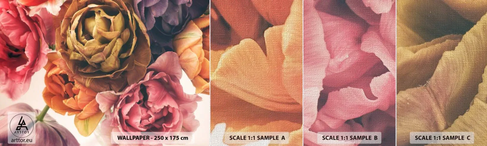 Muestra de fotomural Premium Canvas - Celebración de la vida - Ramo de flores, flores, Peonía - 100x30 cm