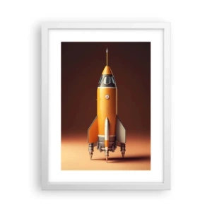 Póster en marco blanco - Comienza con un sueño - 30x40 cm