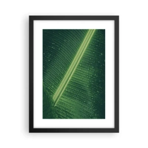 Póster en marco negro - Estructura del verde - 30x40 cm