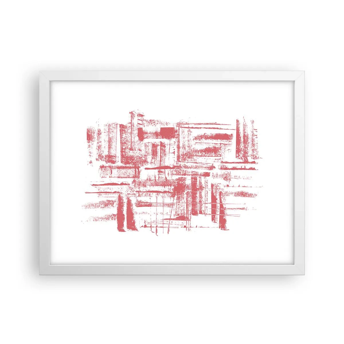 Póster en marco blanco - Ciudad roja - 40x30 cm