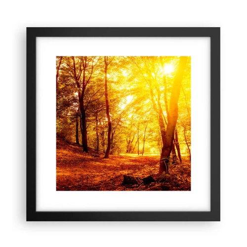 Póster en marco negro - Hacia un claro de oro - 30x30 cm