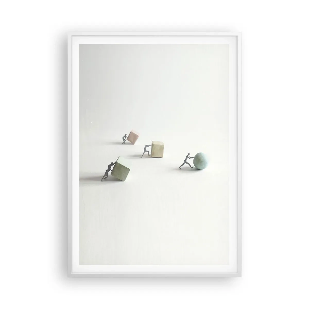 Póster en marco blanco - El avance de la geometría - 70x100 cm