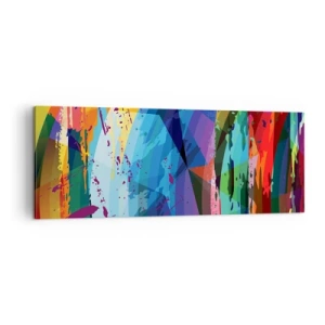 Cuadro sobre lienzo - Impresión de Imagen - Abstracción colorida en patrones y formas dinámicas. - 140x50cm - Vértigo de colores - Decoración de pared moderna para salón y dormitorio ARTTOR