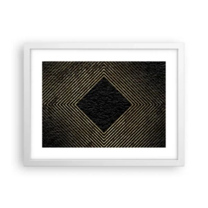 Póster en marco blanco - Geometría al estilo glamour - 40x30 cm