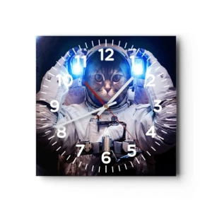 Reloj de pared - Reloj de vidrio - Houston, tienes un problema. - 40x40 cm