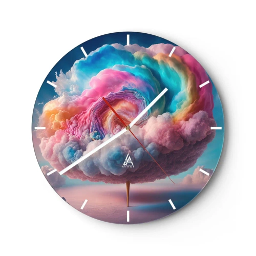 Reloj de pared - Reloj de vidrio - El sueño de un parque de atracciones - 40x40 cm
