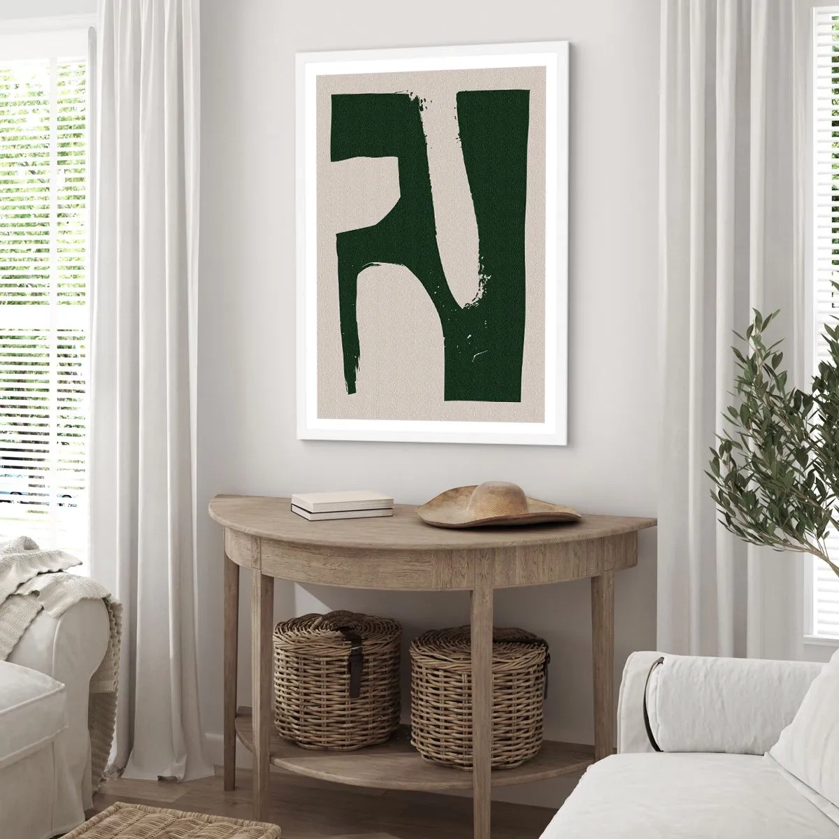 Póster en marco blanco - Bahías de blanco - 30x40 cm