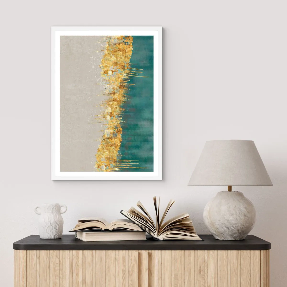 Póster en marco blanco - La frontera dorada - 30x40 cm