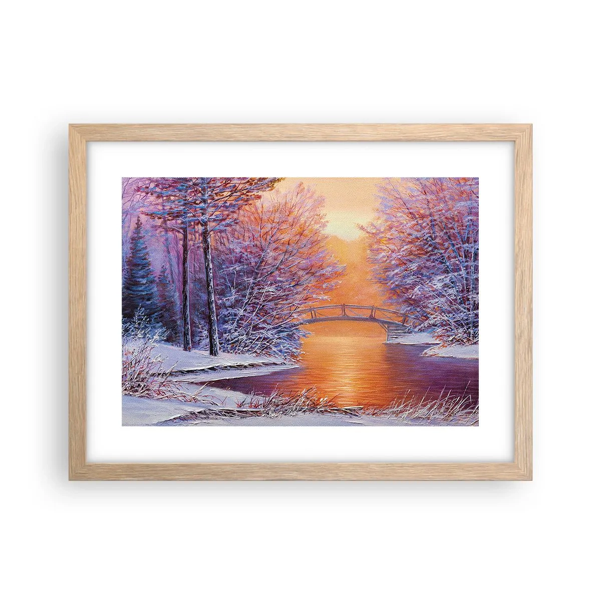 Póster en marco roble claro - Reunámonos aquí - 40x30 cm