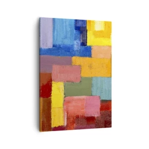 Cuadro sobre lienzo - Impresión de Imagen - Rectángulos abstractos coloridos en diferentes tonos. - 50x70cm - Cada una diferente, todas coloridas - Decoración de pared moderna para salón y dormitorio ARTTOR